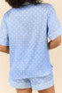 Patchwork Stripe Print Viscose Soft Short Pajama Set