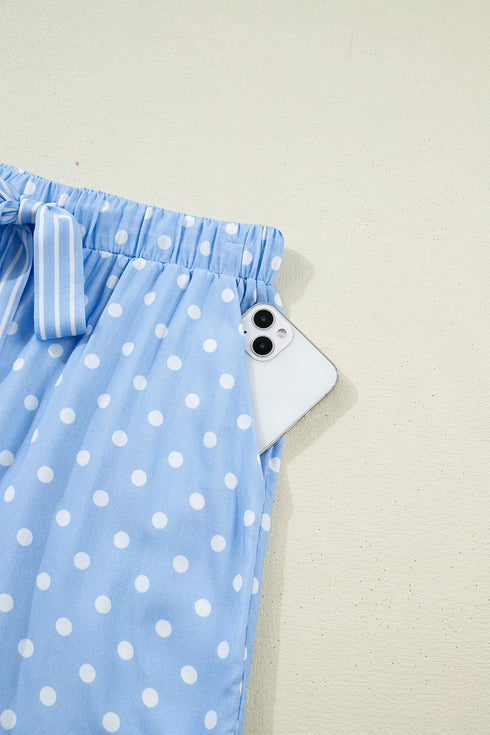 Patchwork Stripe Print Viscose Soft Short Pajama Set