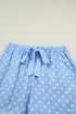 Patchwork Stripe Print Viscose Soft Short Pajama Set