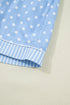 Patchwork Stripe Print Viscose Soft Short Pajama Set