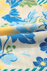 Patchwork Striped Trim Puff Short Sleeve Floral Dress