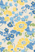 Patchwork Striped Trim Puff Short Sleeve Floral Dress