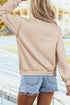 Patchwork Turkey Graphic Mock Neck Rustic Inspired Sweatshirt