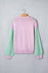 Patchwork V Neck Drop Shoulder Knitwear Cardigan