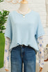 Patchwork Waffle Knit Layered Floral Lace Long Sleeve Top