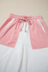 Patchwork Wide Leg Drawstring Two Piece Pant Set