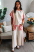 Patchwork Wide Leg Drawstring Two Piece Pant Set