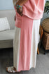 Patchwork Wide Leg Drawstring Two Piece Pant Set