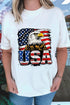 Patriotic American Eagle And Flag USA Graphic Short Sleeve Tee