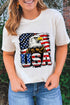 Patriotic American Eagle And Flag USA Graphic Short Sleeve Tee