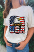Patriotic American Eagle And Flag USA Graphic Short Sleeve Tee
