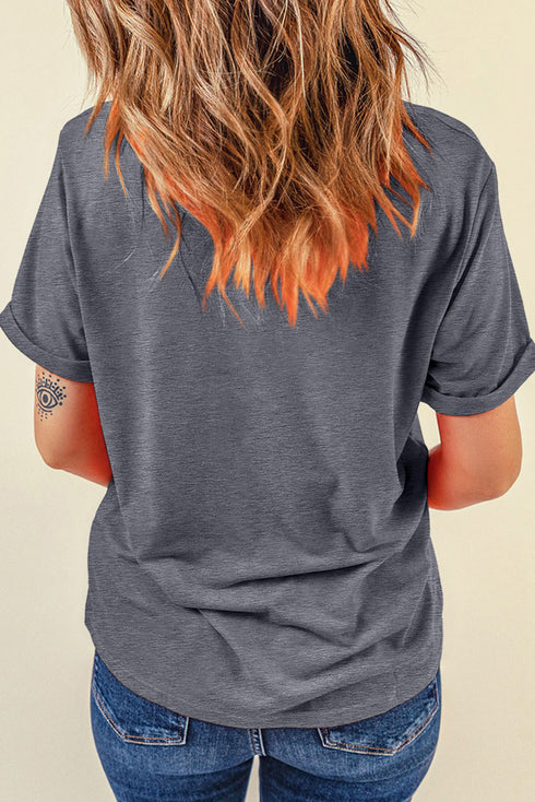 Patriotic American Flag Map Bow Graphic Summer Celebration Tee Shirt