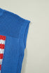Patriotic Americana Flag Graphic Knit Short Sleeve Sweater
