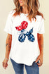 Patriotic Balloon Dog Flag Bow Graphic Tee