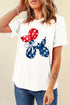 Patriotic Balloon Dog Flag Bow Graphic Tee
