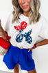 Patriotic Balloon Dog Flag Bow Graphic Tee