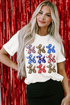 Patriotic Balloon Dog Graphic Print Crew Neck Tee