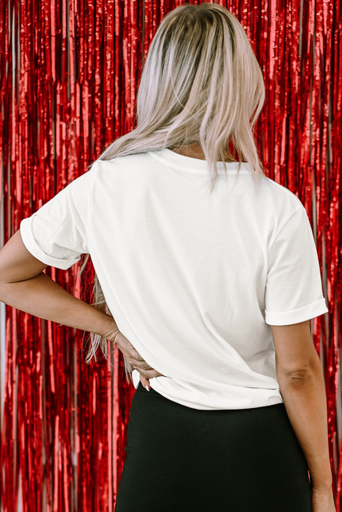 Patriotic Balloon Dog Graphic Print Crew Neck Tee