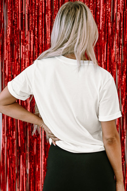 Patriotic Balloon Dog Leopard Print Graphic Tee Shirt