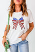 Patriotic Bow Graphic Crew Neck Short Sleeve Tee