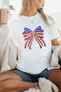 Patriotic Bow Graphic Crew Neck Short Sleeve Tee