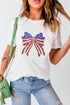 Patriotic Bow Graphic Crew Neck Short Sleeve Tee