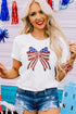 Patriotic Bow Graphic Crew Neck Short Sleeve Tee