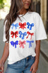 Patriotic Bow Graphic Print Crewneck Short Sleeve Tee