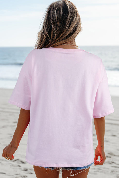 Patriotic Bow Graphic Print Crewneck Short Sleeve Tee