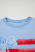 Patriotic Bow Graphic Print Crewneck Short Sleeve Tee