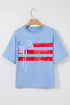 Patriotic Bow Graphic Print Crewneck Short Sleeve Tee