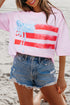 Patriotic Bow Graphic Print Crewneck Short Sleeve Tee