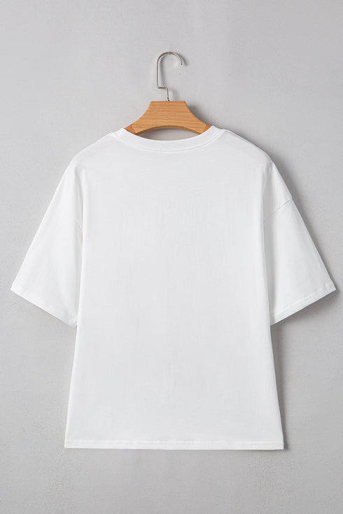 Patriotic Bow Graphic Print Crewneck Short Sleeve Tee