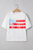 Patriotic Bow Graphic Print Crewneck Short Sleeve Tee