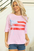 Patriotic Bow Graphic Print Crewneck Short Sleeve Tee