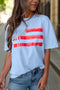 Patriotic Bow Graphic Print Crewneck Short Sleeve Tee