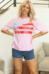 Patriotic Bow Graphic Print Crewneck Short Sleeve Tee