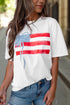Patriotic Bow Graphic Print Crewneck Short Sleeve Tee