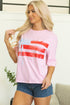 Patriotic Bow Graphic Print Crewneck Short Sleeve Tee