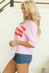 Patriotic Bow Graphic Print Crewneck Short Sleeve Tee