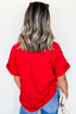 Patriotic Bow Graphic Print Short Sleeve Cotton Blend Tee