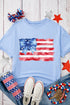 Patriotic Bow Graphic Print Soft Cotton Blend Tee