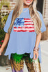 Patriotic Bow Graphic Print Soft Cotton Blend Tee