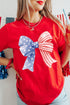 Patriotic Bow Graphic Stars and Stripes Tee
