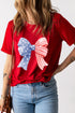 Patriotic Bow Graphic Stars and Stripes Tee