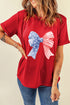 Patriotic Bow Graphic Stars and Stripes Tee