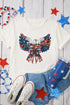 Patriotic Eagle Flag Bow Detail Graphic Tee