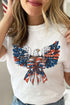 Patriotic Eagle Flag Bow Detail Graphic Tee