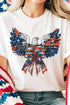 Patriotic Eagle Flag Bow Detail Graphic Tee