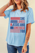 Patriotic Faith Flag Graphic Casual Summer Tee